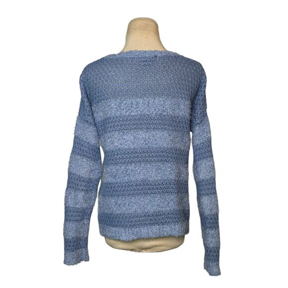 Almost Famous blue stripes long sleeves sweater size Small - Picture 2 of 9